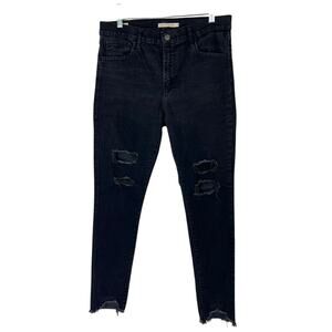Levi's 720 Black Wash High Rise Super Skinny Cotton Denim Jeans Pants Size 31